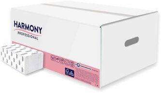 Harmony Professional Papírové ručníky ZZ, 100% celulóza, 2 vr., bílá, 3000 ks