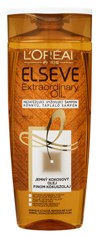L´Oréal Paris Vyživující šampon s kokosovým olejem na normální až suché, nepoddajné vlasy Elseve Extraordinary Oil Vyživující šampon s kokosovým olejem na normální až suché, nepoddajné vlasy Elseve Extraordinary Oil - Objem 250 ml woman