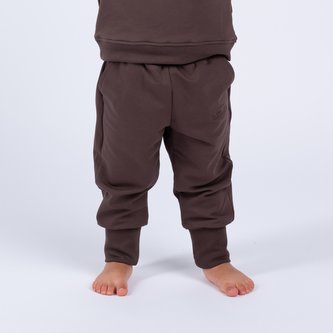 Moniel Dětské rostoucí tepláky Basic Chocolate 104 cm