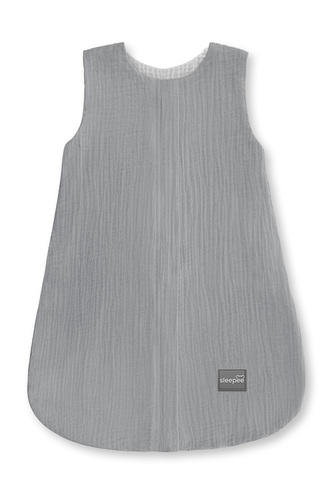 Oboustranný lehký mušelínový spací pytel Dark Grey 0-4 měsíce S