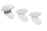 Mama's Feet Dětské ponožky Vintage Love White bílé 0-1 let