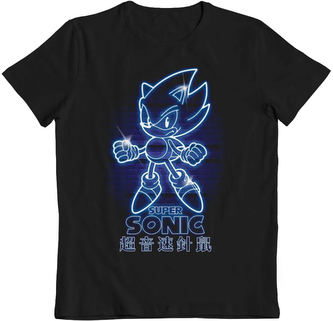 Svítící dětské tričko Sonic The Hedgehog: Glow In The Dark (11-12 let) černá bavlna