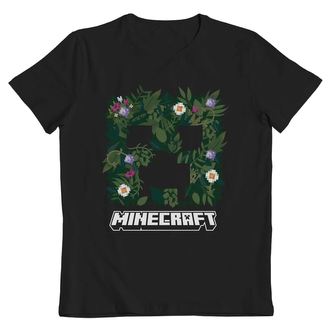 Dětské tričko Minecraft: Květinový Creeper (7-8 let) černá bavlna