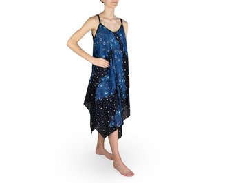 Dámské šaty IRADA, paví pera, tmavě modré