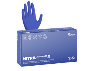 Rukavice jednorázové nitrilové MOISTCARE3 nepudrované S, tmavě modré