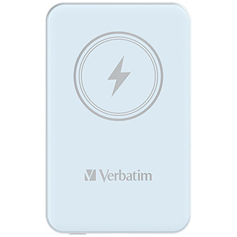 Verbatim, power banka s bezdrátovým nabíjením, 5V, nabíjení telefonu, 32242, 5 000mAh, magnetické připevnění, modrá