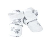 Capáčky barefoot bavlna Sloneček; Barva: bílá; Velikost: 2 - délka stélky: 12 cm