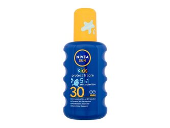 Nivea Sun Kids Opalovací přípravek na tělo Protect & Care Sun Spray 5 in 1 200 ml SPF30 pro děti