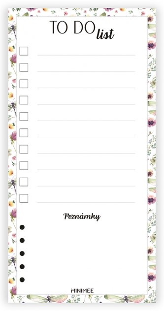 Trhací blok - TO DO LIST 90x180mm - vážky