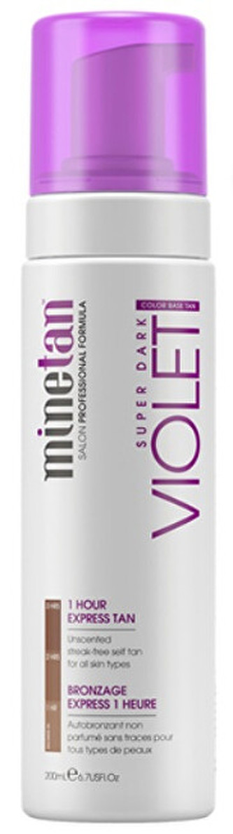 Minetan Samoopalovací pěna pro tmavé opálení Violet (Super Dark 1 Hour Express Tan) 200 ml unisex