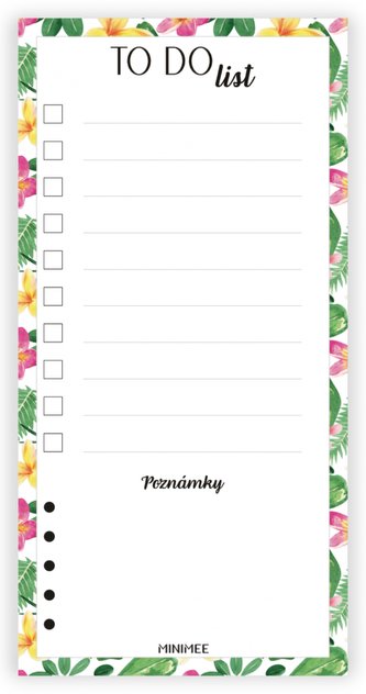 Trhací blok - TO DO LIST 90x180mm - tropical