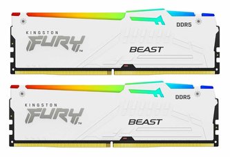 KINGSTON DIMM DDR5 32GB (Kit of 2) 6400MT/s CL32 Non-ECC FURY Beast RGB XMP, Bílá