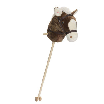 Koń na kiju Hobby Horse brązowo-biały z dźwiękiem 100cm Koń na kiju Hobby Horse brązowo-biały z dźwiękiem 100cm