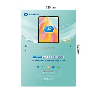 SUNSHINE SS-057HP+ Hydrogelová Folie pro Tablety (12,9 palců) Pack 20 kusů
