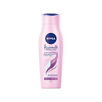 Nivea Pečující šampon s mléčnými a hedvábnými proteiny na unavené vlasy bez lesku Hairmilk Shine (Care Shampoo) Pečující šampon s mléčnými a hedvábnými proteiny na unavené vlasy bez lesku Hairmilk Shine (Care Shampoo) - Objem 250 ml woman