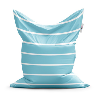 Sedací vak Bílé pruhy na modré: 150x100 cm