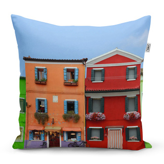 Polštář Domky: 50x50 cm