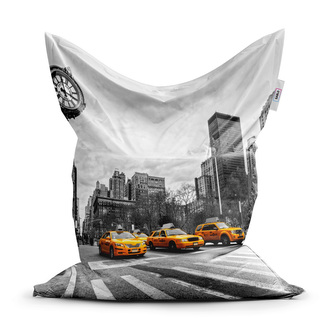 Sedací vak Žluté taxiky: 150x100 cm