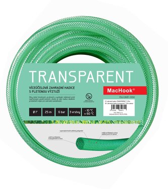 zahradní hadice TRANSPARENT 1" 25m zelená