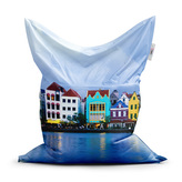 Sedací vak Domky u moře: 150x100 cm