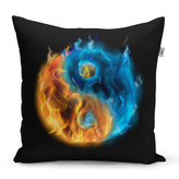 Polštář Ohnivé jin a jang: 50x50 cm