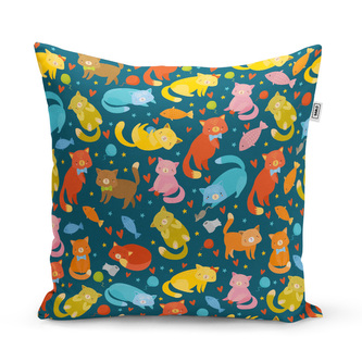 Polštář Kočky s rybkami: 60x60 cm
