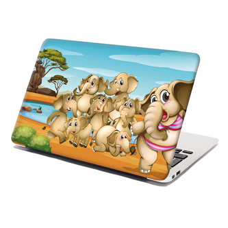 Samolepka na notebook Sloni: 38x26 cm