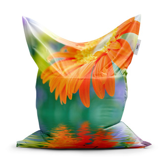 Sedací vak Oranžová gerbera: 150x100 cm