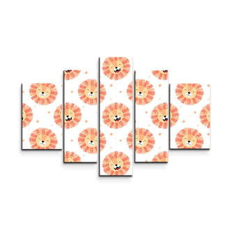 Obraz - 5-dílný Lvíčci: 125x90 cm