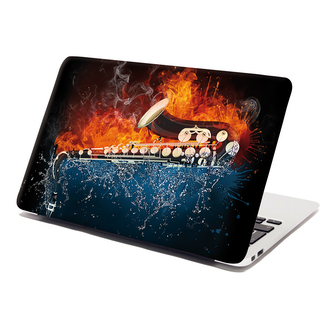 Samolepka na notebook Ohnivý saxofon: 29x20 cm