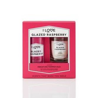 I Love Dárková sada se svíčkou Glazed Raspberry (Body Wash & Candle) woman
