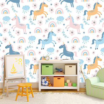 Tapeta Duhoví jednorožci: 208x125 cm