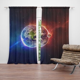 Závěs Planeta Země: 2ks 140x250cm