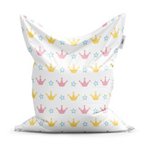 Sedací vak Růžové korunky na bílé: 150x100 cm