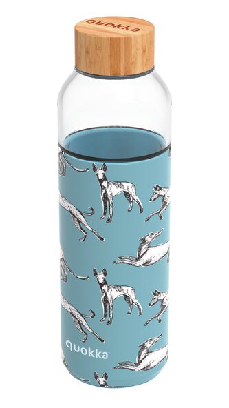 Skleněná láhev na vodu Flow, 660ml, Quokka, pejsci