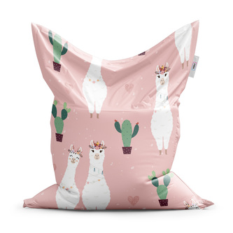Sedací vak Lama a kaktusy: 150x100 cm