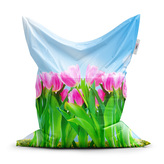 Sedací vak Růžové tulipány: 150x100 cm
