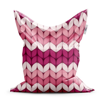 Sedací vak Střídajíci růžové pletení: 150x100 cm