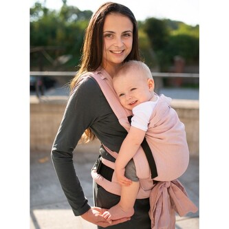 Kinder Hop Rostoucí ergonomické nosítko Half Buckle Little Herringbone Pastel Rose 100% bavlna, žakár Kinder Hop Rostoucí ergonomické nosítko Half Buckle Little Herringbone Pastel Rose 100% bavlna, žakár