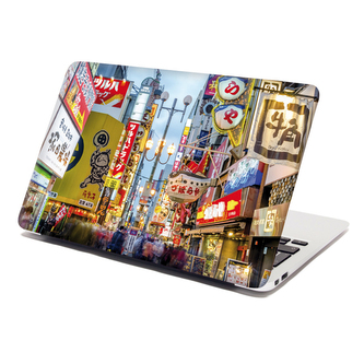 Samolepka na notebook Noční ulička: 38x26 cm