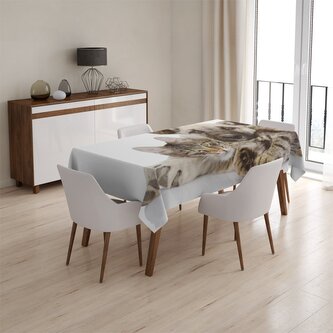 Ubrus Kočička a štěňátko: 130x130 cm Ubrus Kočička a štěňátko: 130x130 cm