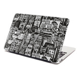 Samolepka na notebook Kreslené mrakodrapy: 29x20 cm