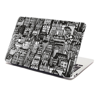 Samolepka na notebook Kreslené mrakodrapy: 29x20 cm