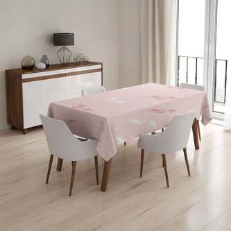 Ubrus Bílé a růžové květy: 130x170 cm