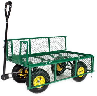 vozík čtyřkolový, drát.korba, výkl.bočnice