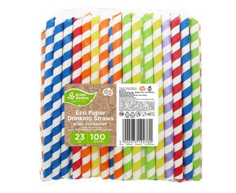 Rurki słomki pap. Bubble Tea kolorowe 100szt