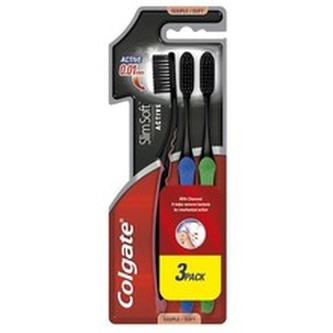 Colgate Zubní kartáček s aktivním uhlím Colgate Slim Soft Charcoal 3 ks unisex
