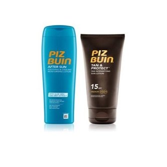 Piz Buin Sada sluneční péče Opalovací mléko urychlující proces opálení SPF 15 Tan & Protect 150 ml + Mléko po opalování After Sun 200 ml unisex