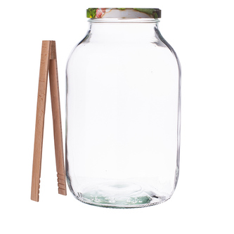 ZAVAŘOVACÍ SKLENICE TO-4000 + VÍČKO OKURKY FI 100 6Z + DŘEVĚNÉ KLEŠTĚ