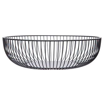 KOVOVÝ KOŠÍK NA OVOCE 28X8.5CM ČERNÝ